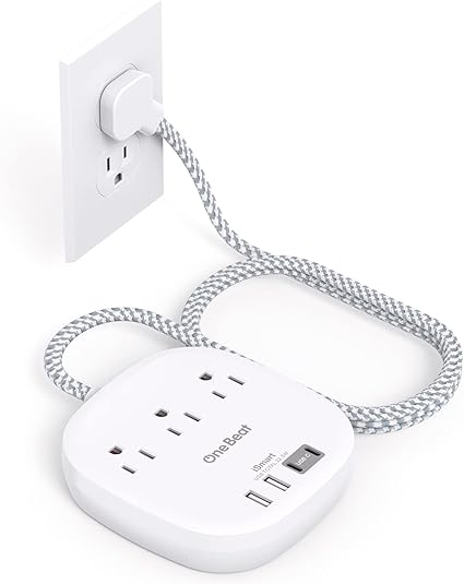 Power Bar w/o Surge Protection with USB-C and 3 outlets for travel use
