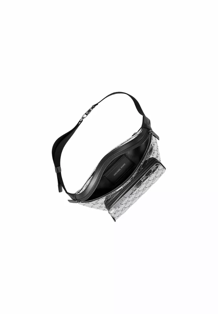 Michael Kors Sling Pack review showing front design and hardware detailing
