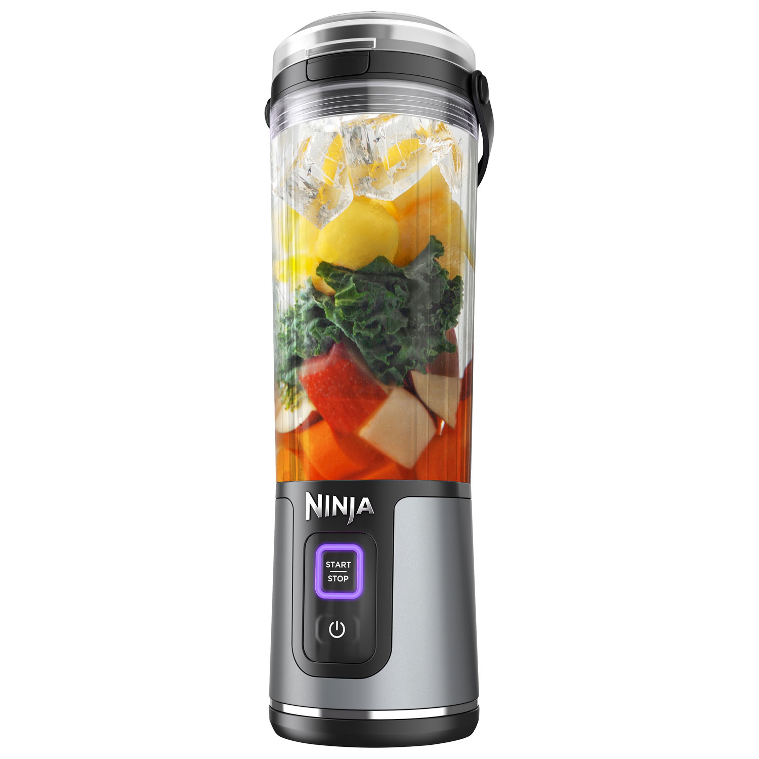 Ninja BC151BKC Blast 18oz 120-Watt Portable Blender unboxed on a modern kitchen countertop